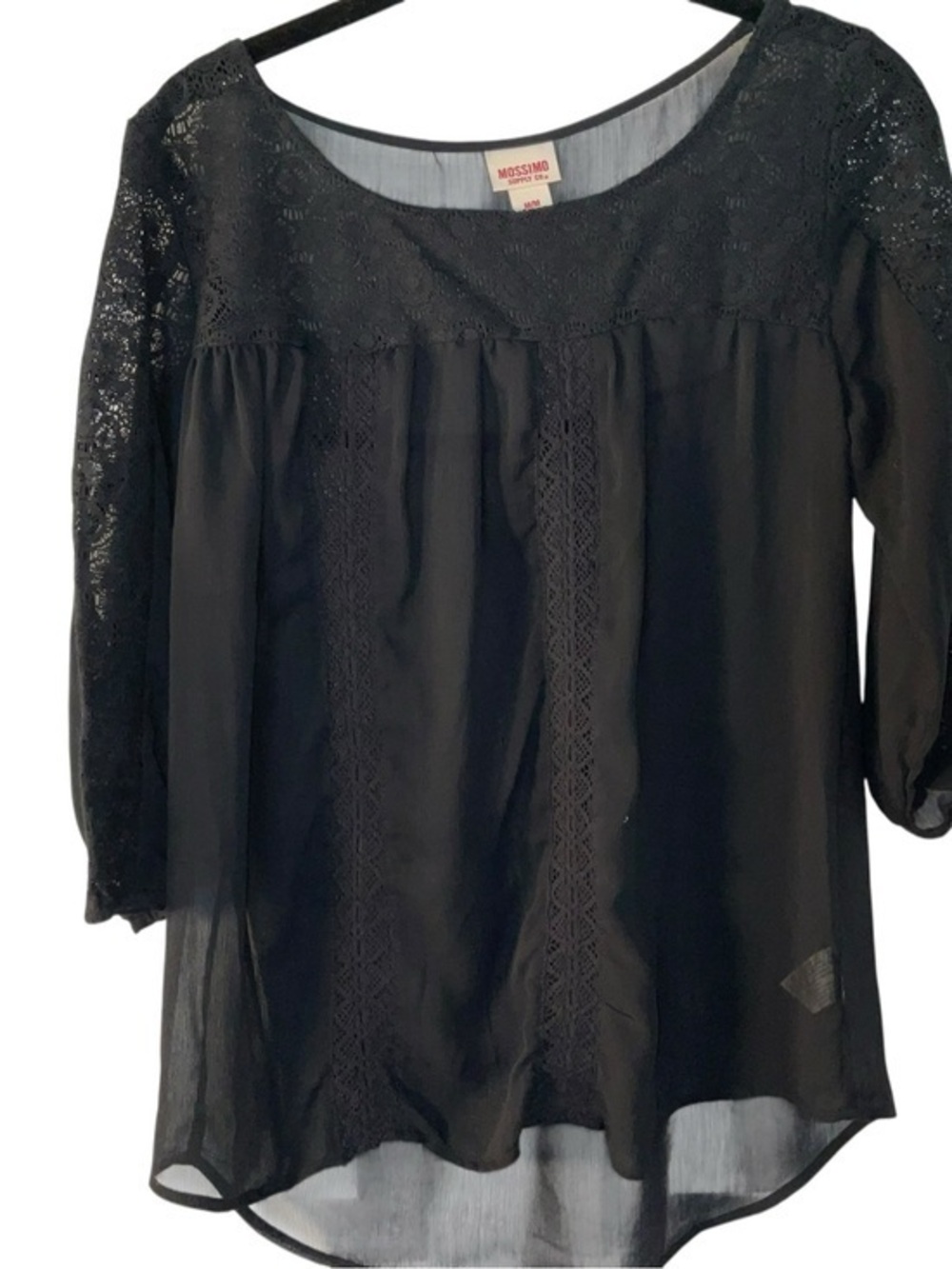 Mossimo Supply Co. black lace yoke blouse